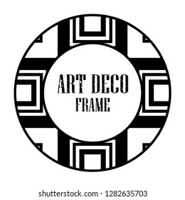 Art deco vintage badge logo frame in retro design vector illustration