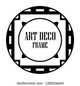 Art deco vintage badge logo frame in retro design vector illustration