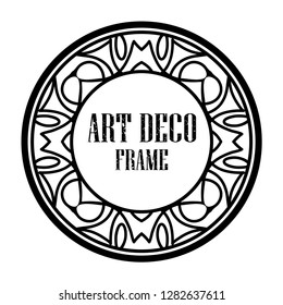 Art deco vintage badge logo frame in retro design vector illustration