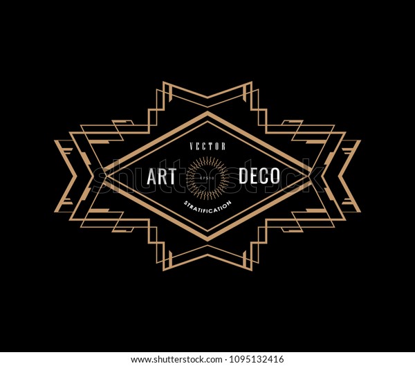 art deco vintage badge logo design template\
vector illustration