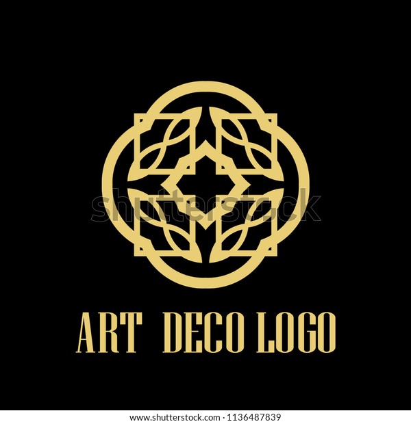 art
deco vintage badge logo design vector
illustration