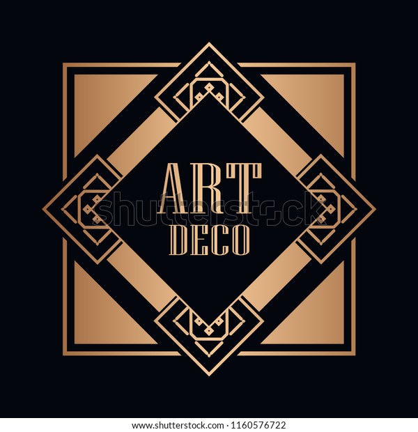 Art\
deco vintage badge logo design vector\
illustration
