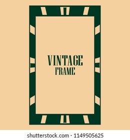 art deco vintage border frame vector design template illustration