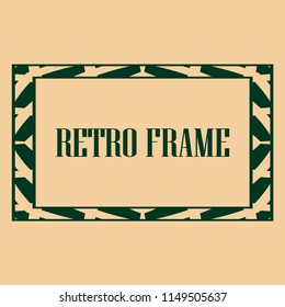 art deco vintage border frame vector design template illustration