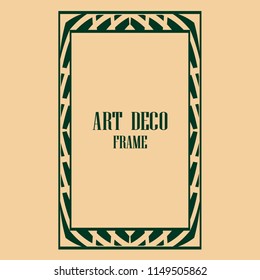 art deco vintage border frame vector design template illustration