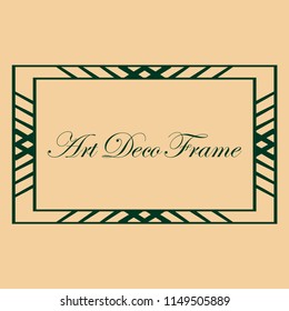 art deco vintage border frame vector design template illustration