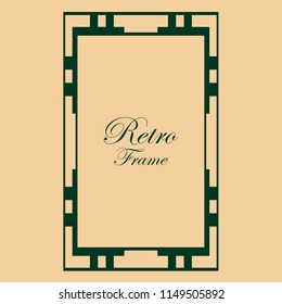 art deco vintage border frame vector design template illustration