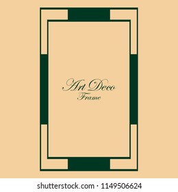 art deco vintage border frame vector design template illustration