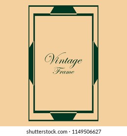 art deco vintage border frame vector design template illustration