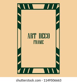 art deco vintage border frame vector design template illustration