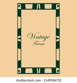 art deco vintage border frame vector design template illustration