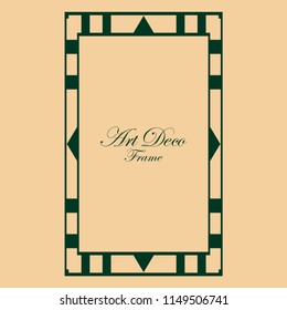 art deco vintage border frame vector design template illustration