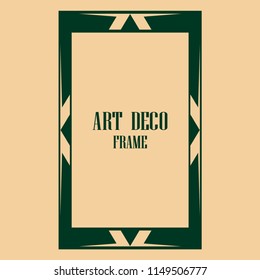 art deco vintage border frame vector design template illustration