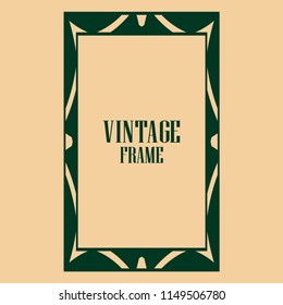 art deco vintage border frame vector design template illustration