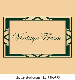 art deco vintage border frame vector design template illustration