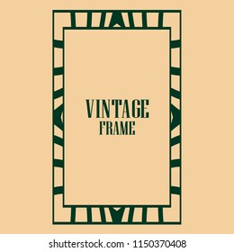 art deco vintage border frame vector design template illustration
