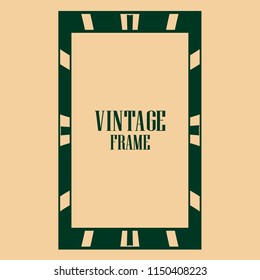 art deco vintage border frame vector design template illustration