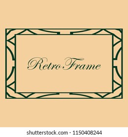 art deco vintage border frame vector design template illustration