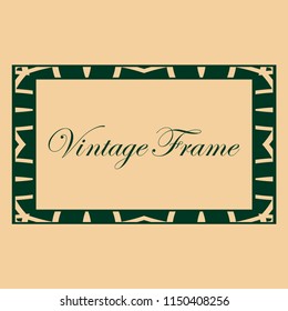 art deco vintage border frame vector design template illustration