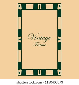 art deco vintage border frame vector design template illustration