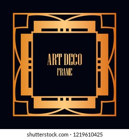 Art deco vintage border, frame. Retro design vector illustration