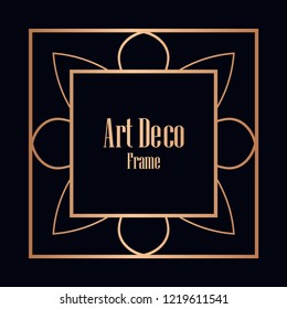 Art deco vintage border, frame. Retro design vector illustration