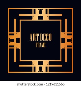Art deco vintage border, frame. Retro design vector illustration