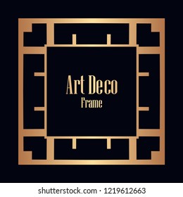 Art deco vintage border, frame. Retro design vector illustration