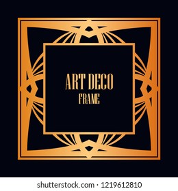 Art deco vintage border, frame. Retro design vector illustration