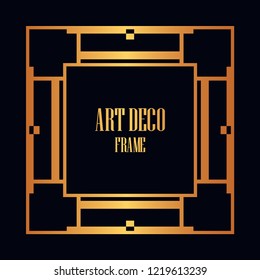 Art deco vintage border, frame. Retro design vector illustration
