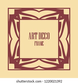 Art deco vintage border, frame. Retro design vector illustration