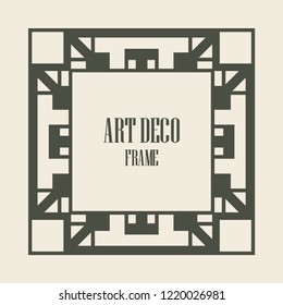 Art deco vintage border, frame. Retro design vector illustration