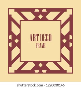 Art deco vintage border, frame. Retro design vector illustration