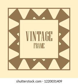 Art deco vintage border, frame. Retro design vector illustration