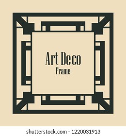Art deco vintage border, frame. Retro design vector illustration