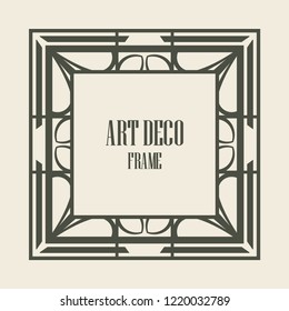 Art deco vintage border, frame. Retro design vector illustration