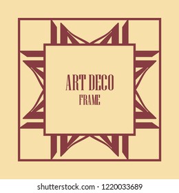 Art deco vintage border, frame. Retro design vector illustration