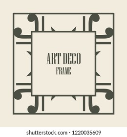 Art deco vintage border, frame. Retro design vector illustration