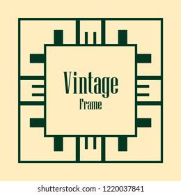 Art deco vintage border, frame. Retro design vector illustration