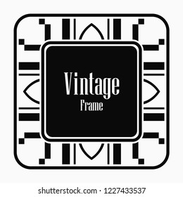 Art deco vintage border, frame. Retro design vector illustration