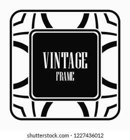 Art deco vintage border, frame. Retro design vector illustration
