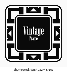 Art deco vintage border, frame. Retro design vector illustration