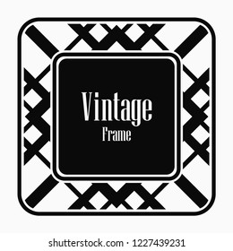 Art deco vintage border, frame. Retro design vector illustration