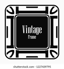 Art deco vintage border, frame. Retro design vector illustration