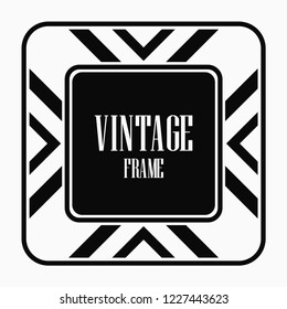 Art deco vintage border, frame. Retro design vector illustration