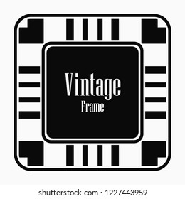 Art deco vintage border, frame. Retro design vector illustration