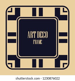 Art deco vintage border, frame. Retro design vector illustration