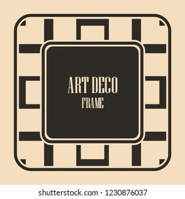 Art deco vintage border, frame. Retro design vector illustration