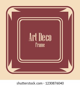 Art deco vintage border, frame. Retro design vector illustration