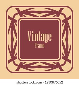 Art deco vintage border, frame. Retro design vector illustration